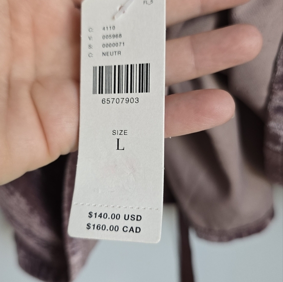 Anthropologie, New, Porridge Purple Velvet Lace-up Peplum Shirt, Size Large - Picture 14 of 16